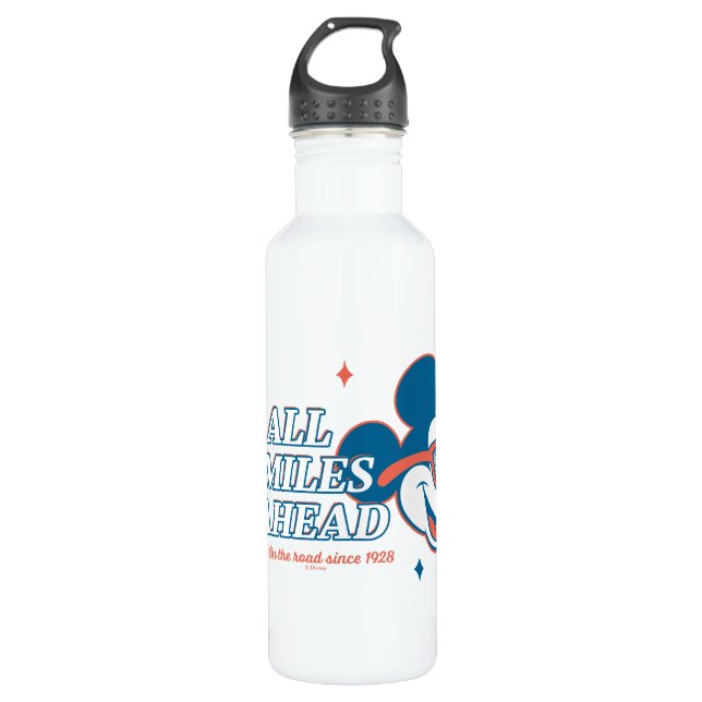 Patriotic Mickey Mouse All Smiles Ahead Stainless Steel Water Bottle (Front)