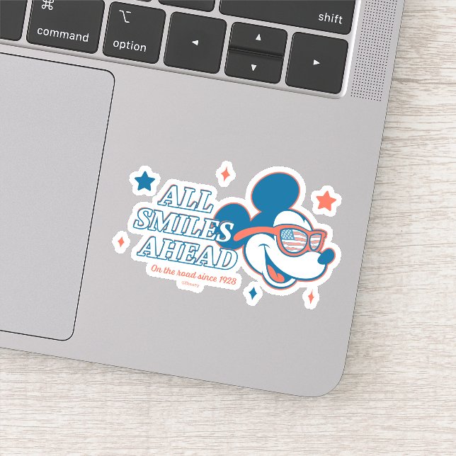Patriotic Mickey Mouse All Smiles Ahead Sticker (Detail)