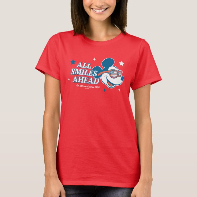Patriotic Mickey Mouse All Smiles Ahead T-Shirt (Front)