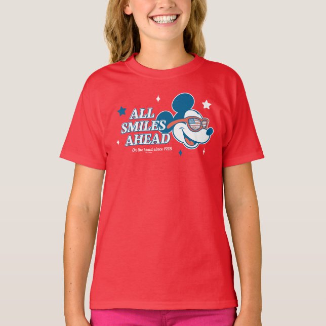 Patriotic Mickey Mouse All Smiles Ahead T-Shirt (Front)