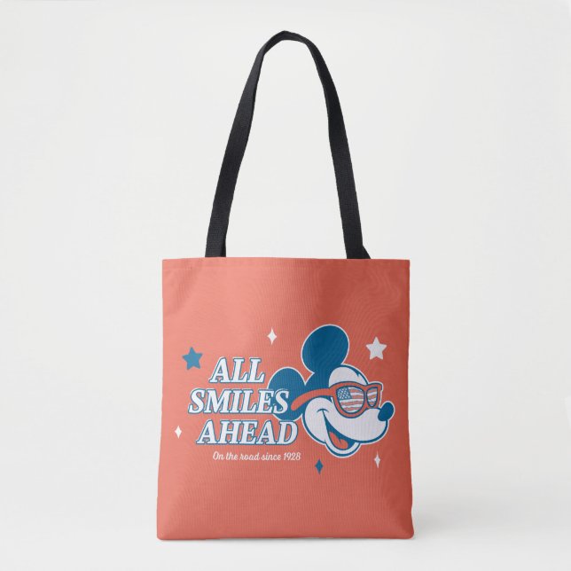 Patriotic Mickey Mouse All Smiles Ahead Tote Bag (Front)
