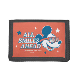 Patriotic Mickey Mouse All Smiles Ahead Tri-fold Wallet