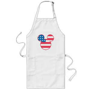 Patriotic Mickey Mouse American Flag Icon Long Apron