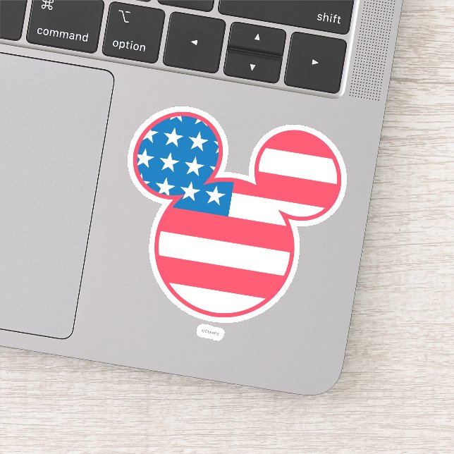 Patriotic Mickey Mouse American Flag Icon Sticker (Detail)