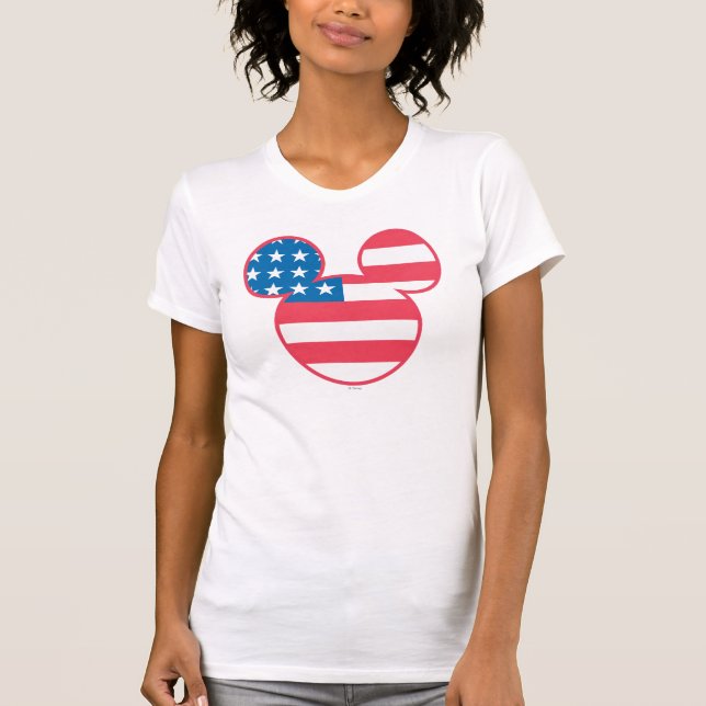 Patriotic Mickey Mouse American Flag Icon T-Shirt (Front)