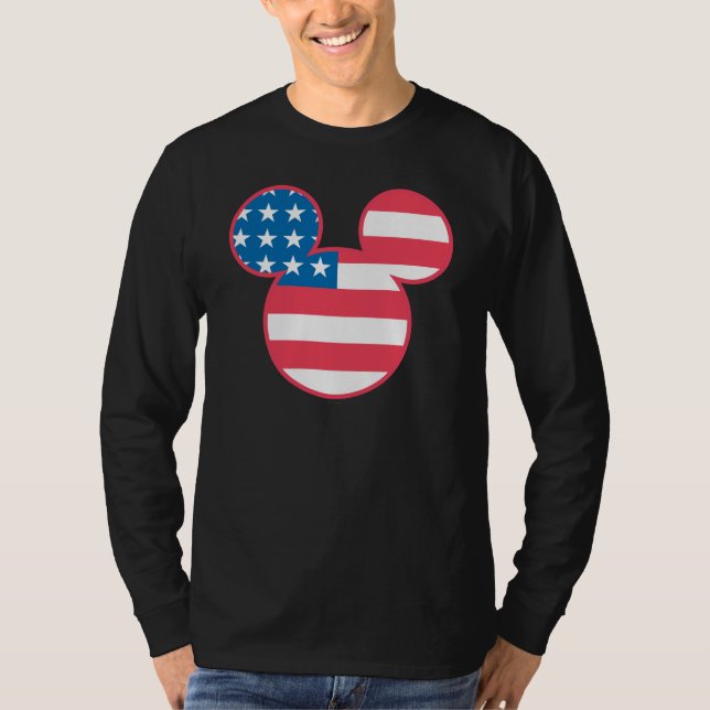 Patriotic Mickey Mouse American Flag Icon T-Shirt (Front)