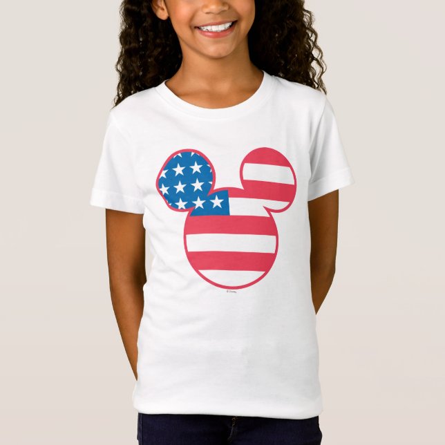Patriotic Mickey Mouse American Flag Icon T-Shirt (Front)