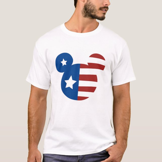 Patriotic Mickey Mouse American Flag T-Shirt (Front)