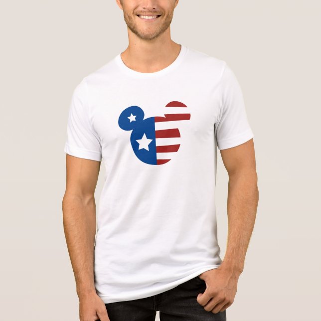 Patriotic Mickey Mouse American Flag Tri-Blend Shirt (Front)