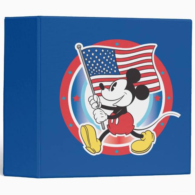 Patriotic Mickey Mouse Flag Design Binder (Front/Spine)