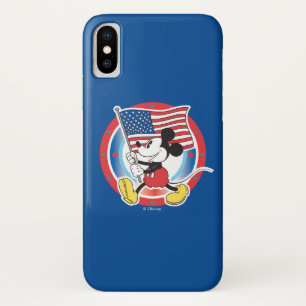 Patriotic Mickey Mouse Flag Design iPhone X Case