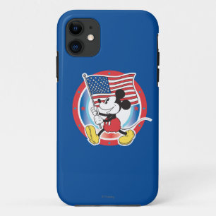 Patriotic Mickey Mouse Flag Design iPhone 11 Case