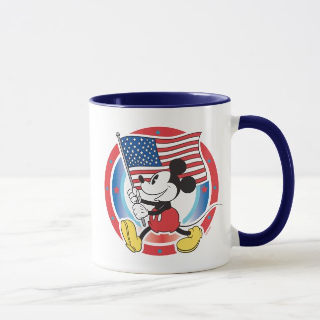 Patriotic Mickey Mouse Flag Design Mug (Right)