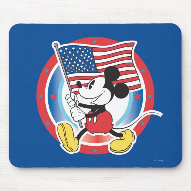 Patriotic Mickey Mouse Flag Design Pad (Front)