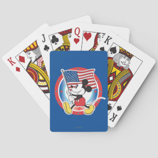 Patriotic Mickey Mouse Flag Design Poker Cards