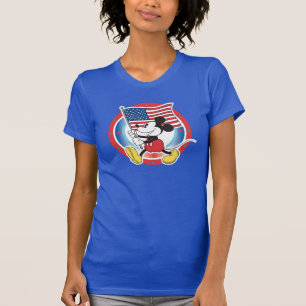 Patriotic Mickey Mouse Flag Design T-Shirt