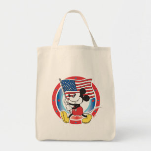 Patriotic Mickey Mouse Flag Design Tote Bag