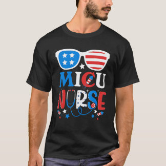 Patriotic Micu Nurse 4th Of July American Sunglass T-Shirt