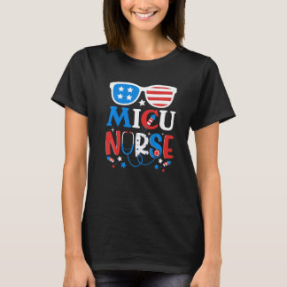 Patriotic Micu Nurse 4th Of July American Sunglass T-Shirt