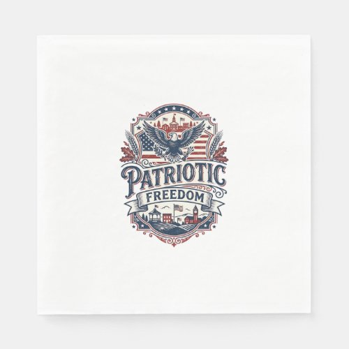 Patriotic Midwest Small Town Pride Vector Graphic Napkins