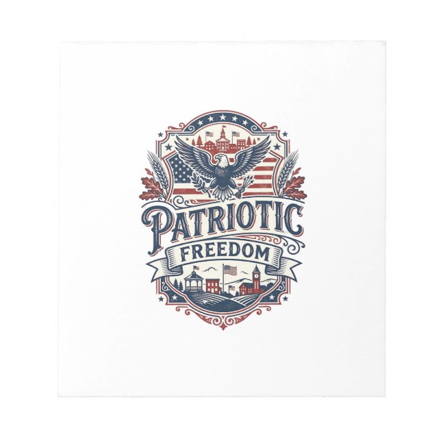 Patriotic Midwest Small Town Pride Vector Graphic  Notepad (Front)