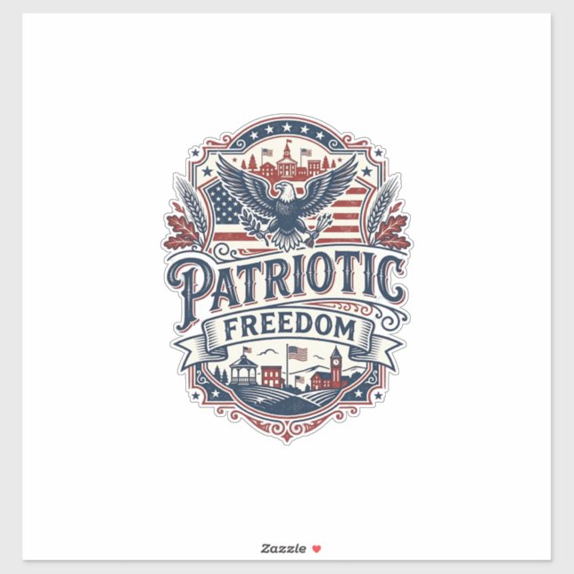 Patriotic Midwest Small Town Pride Vector Graphic  Sticker (Sheet)