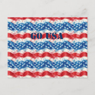 Patriotic Military America USA Postcard Flag