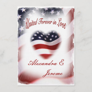 PATRIOTIC Military American Flag Wedding Invitation