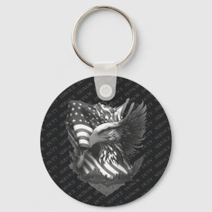 Patriotic Military Appreciation Thank You Veterans Keychain
