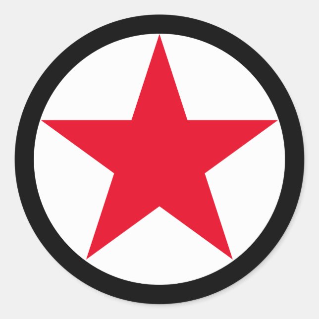 Patriotic Military Army War Red Star Symbol Sign Classic Round Sticker (Front)