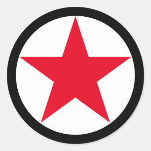 Patriotic Military Army War Red Star Symbol Sign Classic Round Sticker