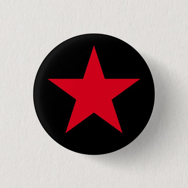 Patriotic Military Army War Red Star Symbol Sign Pinback Button (Front)