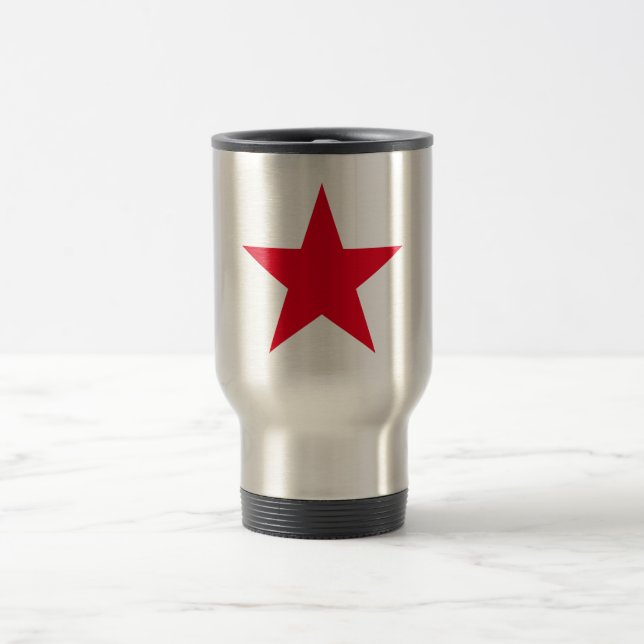 Patriotic Military Army War Red Star Symbol Sign Travel Mug (Center)
