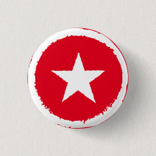 Patriotic Military Army War White Star Symbol Sign Button