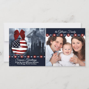 Patriotic Military Christmas Flag Ornament Holiday Card
