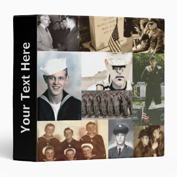 Patriotic Military Collage 1.5" Binder by ForEverProud at Zazzle