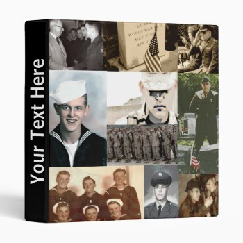 Patriotic Military Collage 1" Binder by ForEverProud at Zazzle