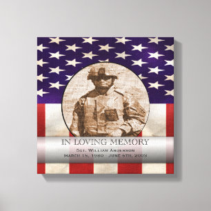 Patriotic Military Custom Personalized Memorial Canvas Print