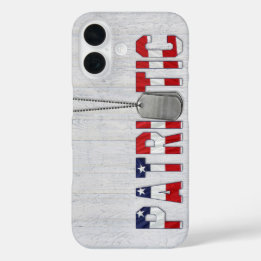Patriotic military dog tags iPhone 16 case