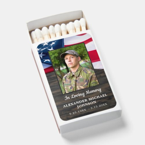 Patriotic Military Funeral American Flag Photo  Matchboxes