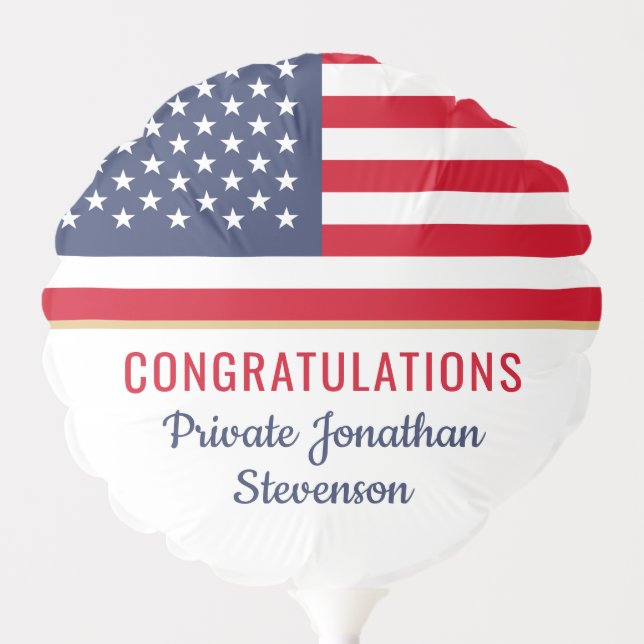 Patriotic Military Graduation Army American Flag Balloon (Front)