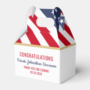 Patriotic Military Graduation Army American Flag Favor Boxes
