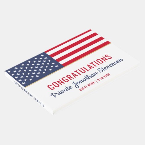 Patriotic Military Graduation Army American Flag Guest Book