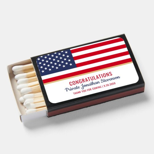 Patriotic Military Graduation Army American Flag Matchboxes
