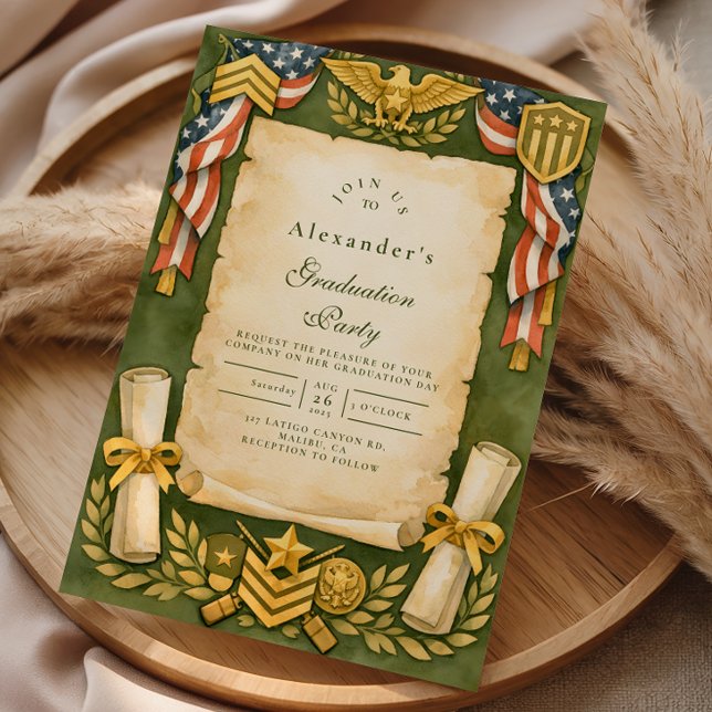 Patriotic Military Graduation Party Invitation (Creator Uploaded)