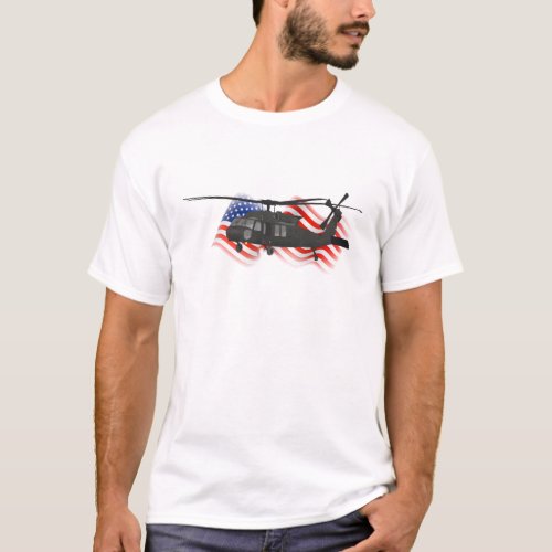 Patriotic Military Helicopter T_Shirt