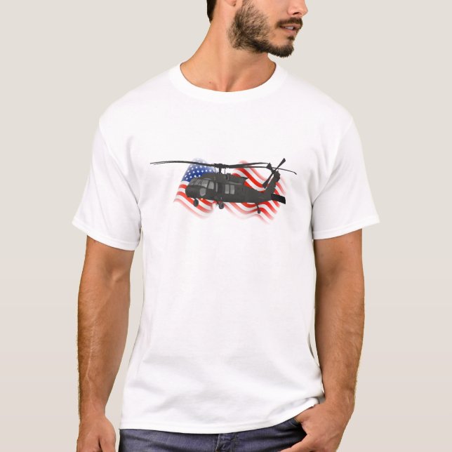 Patriotic Military Helicopter T-Shirt (Front)