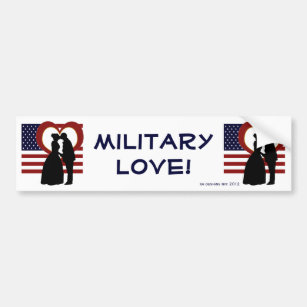 Patriotic Military Love Bumper Sticker