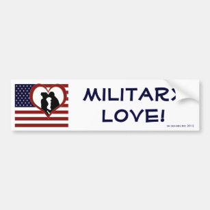 Patriotic Military Love Bumper Sticker