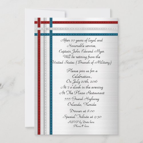 Military retirement party Invitation